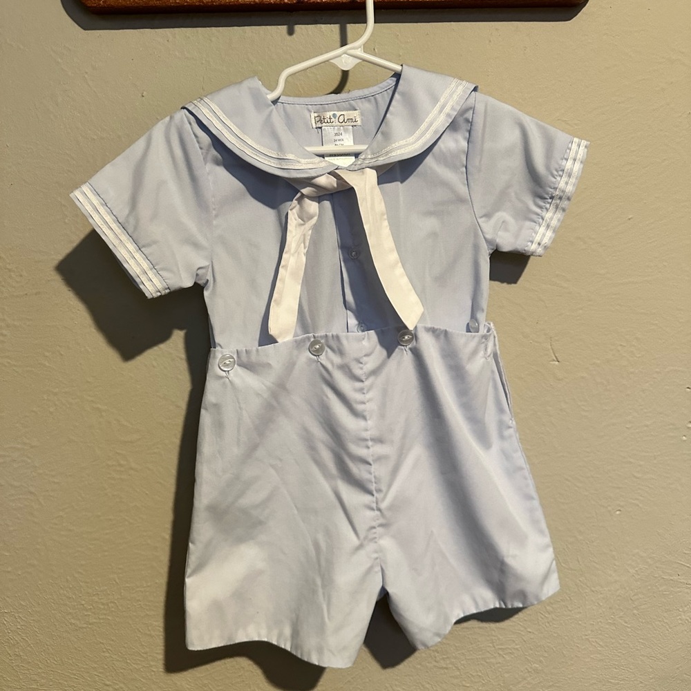 Vintage baby blue Sailor Romper - 2T